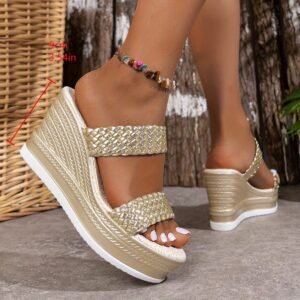 Elegant And Stylish Wedge Platform Slip-On Summer Sandals