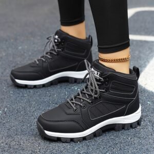 Sturdy Women's Mid-Calf Lace-Up Hiking Boots