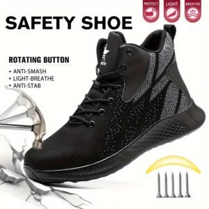 Anti-Smashing Steel Toe Boots | Men's High-Top Work Boots