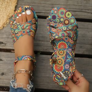 Women's Bohemian Floral Fisherman Sandals
