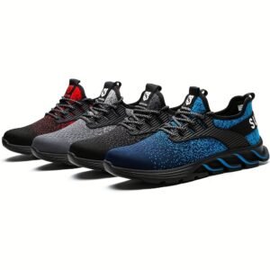 Steel Toe Sneakers | Lightweight | Breathable Work Shoes with EVA Cushioning & Rubber Sole for Men and Women