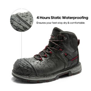 Men's High-Top Waterproof Steel Toe Work Boots