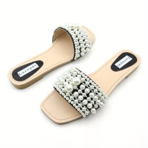 Women's Slip-On Flat Sandals with Cushioned Insole