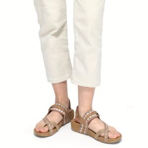 Women's Orthopedic Adjustable Wedge Sandals with Arch Support, Breathable Non-Slip Sole, Striped Design