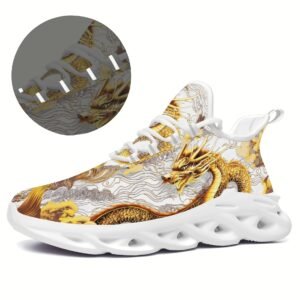 Dragon-Themed Breathable Running Sneakers for Men