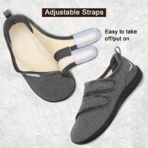 Slippers for Women Diabetic Shoes Wide House Shoes Adjustable for Edema