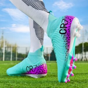 High-Top Soccer Cleats for Men & Women Anti-Slip AG Spikes